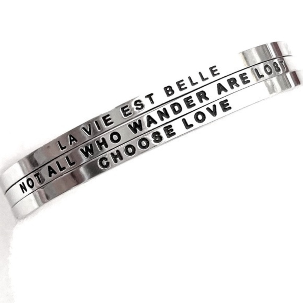 NWOT! Inspirational Mantra Band Stacking Bracelets!